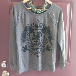 UGC ROCK & REPUBLIC GREY LONG SLEEVE LOGO SHIRT